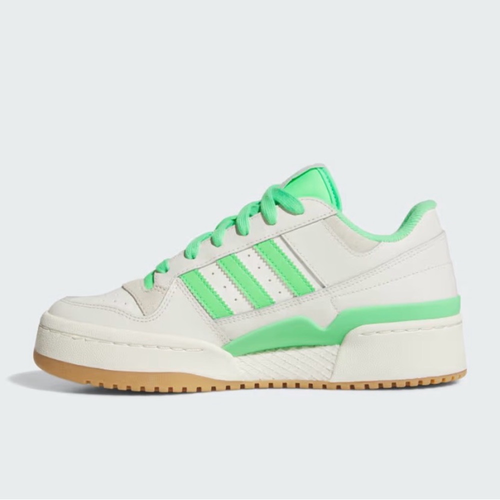 ADIDAS FORUM BOLD STRIPES SHOES White and Green Sneakers size 7 1/2 - Picture 5 of 9